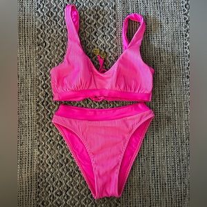 Lulu Fama neon line swim set